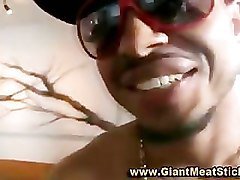Gay interracial big black cock blowjob