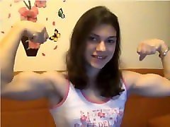 sexy webcam brunette flexing 2