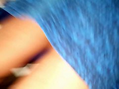 granny upskirt blue dress