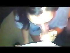 cute girlfriend laughs after getting facial