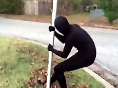 sexy pole dancer in public
