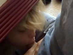hot teen slut - gives a short deepthroat under the table !!!