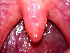 throat and uvula close up