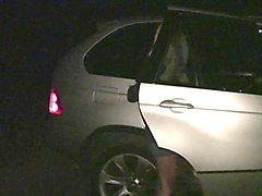 beautiful blonde girl public gangbang through a car window